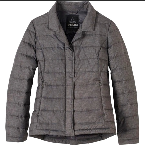 Prana dawn blazer style down jacket in charcoal - Picture 2 of 9